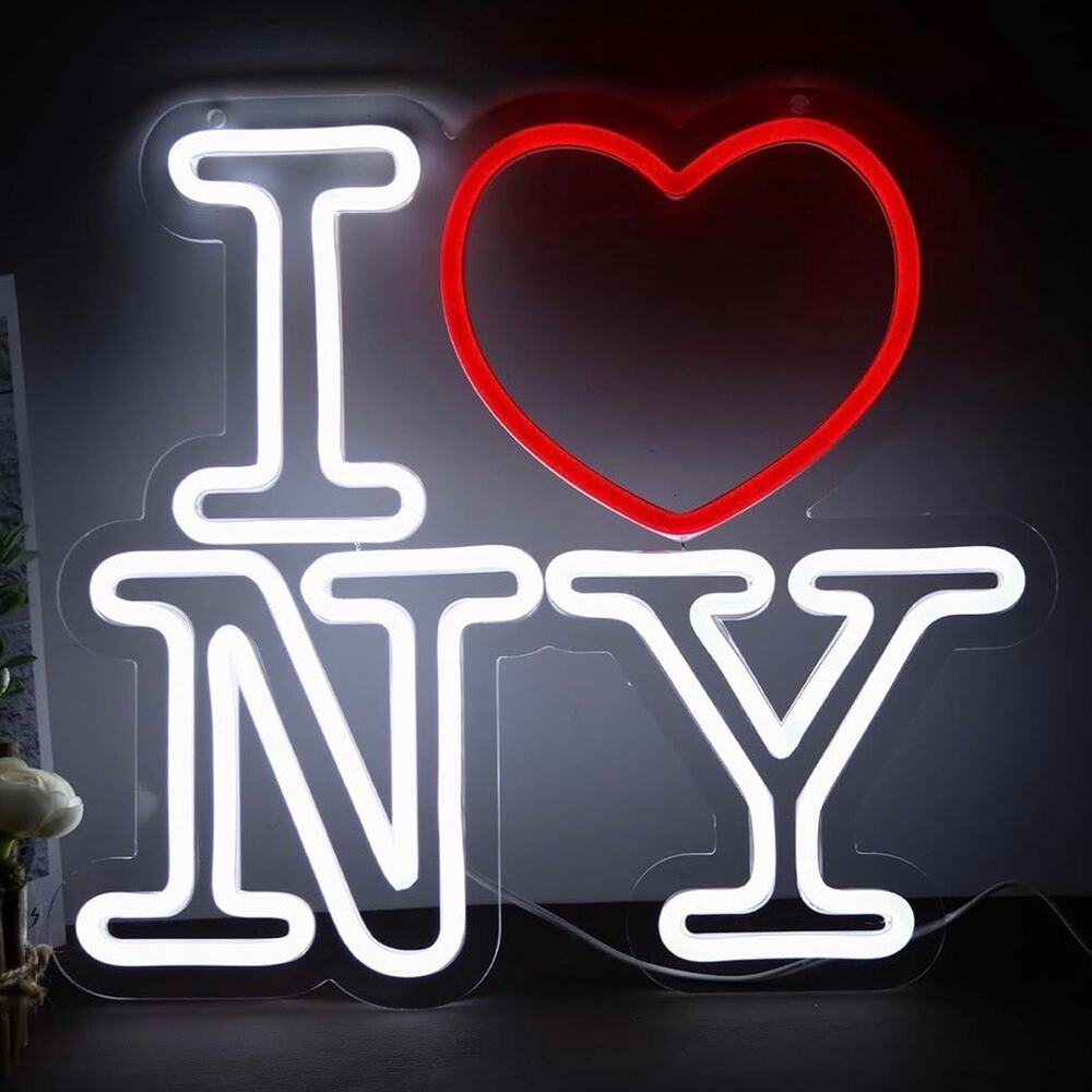 I Love NY Neon Sign Night Light Room Wall Decoration